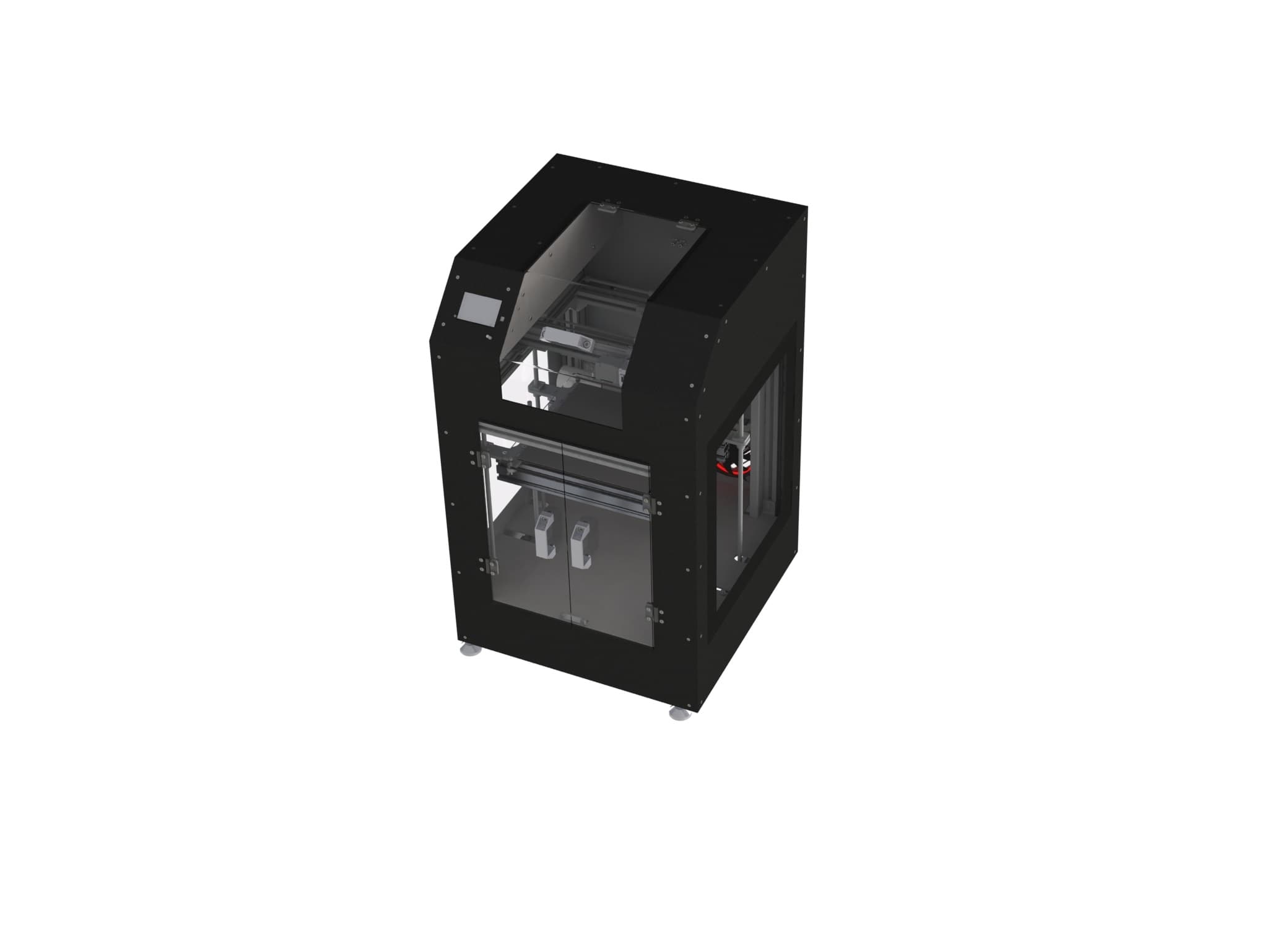 Desktop 3D printer with a 300x300x300mm build volume — CAD render