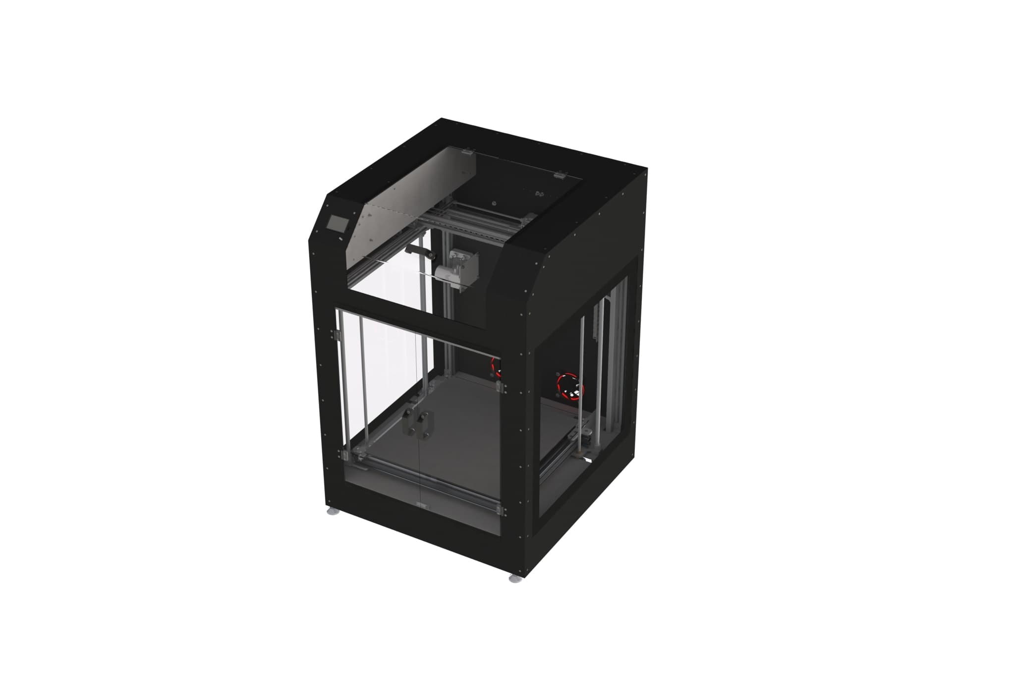 Mid-format FFF 3D printer with 600x600x600mm build volume — CAD render