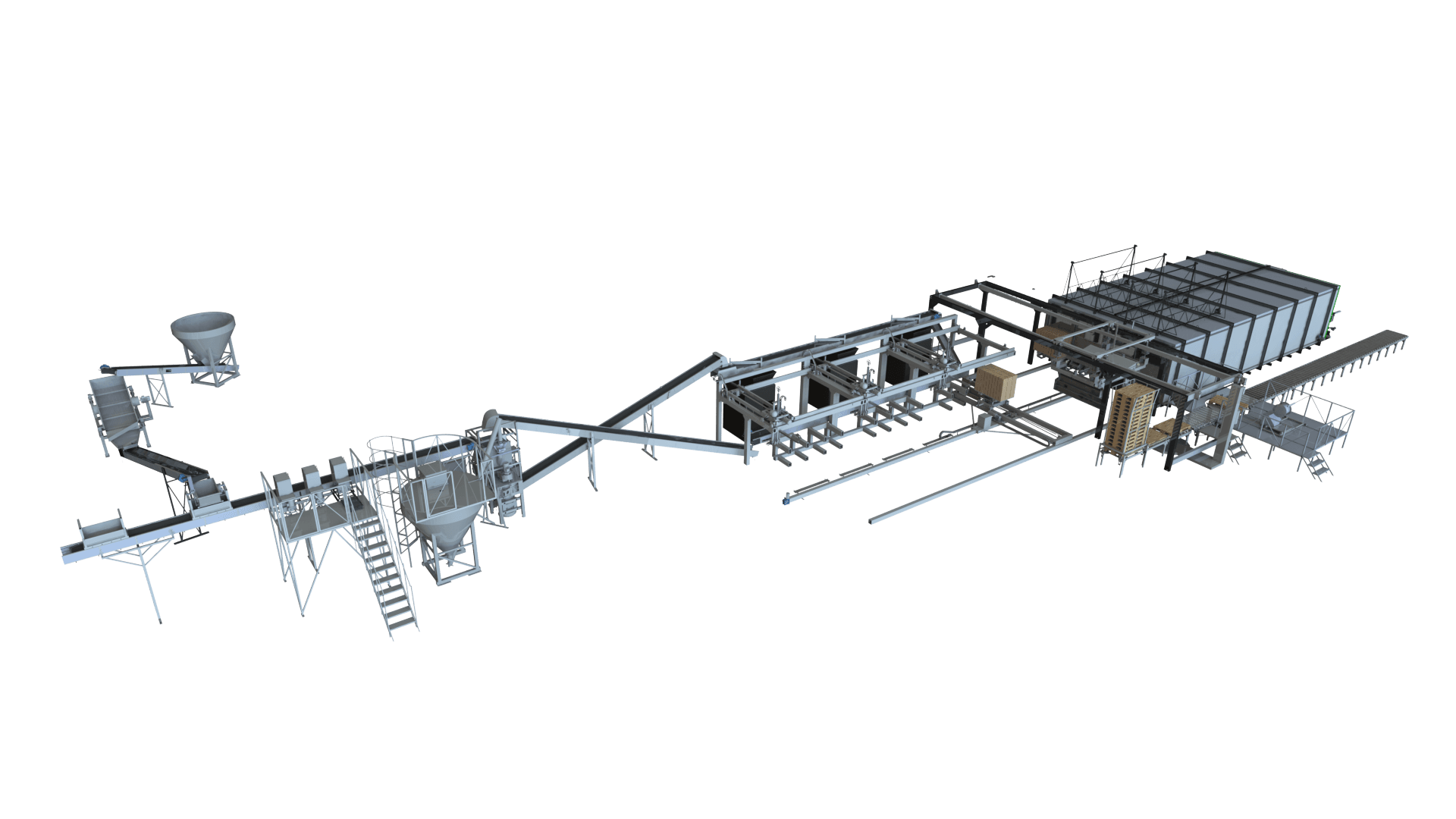 Engineering layout of the 15M-bricks-per-year automated line