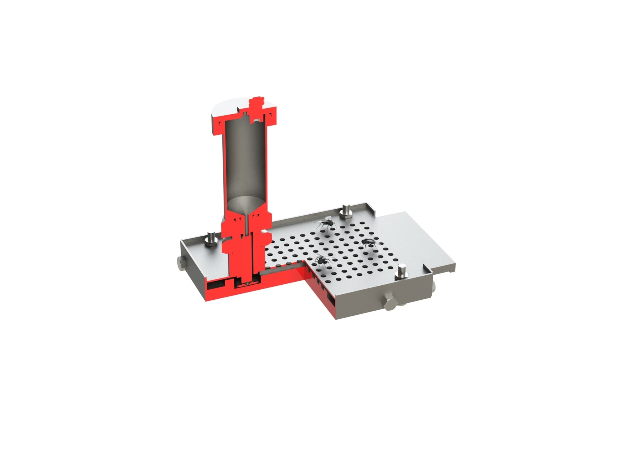 Automatic fly feeder — built unit for experimental waste-processing program