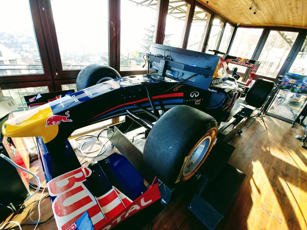 Cockpit view of the F1 game platform