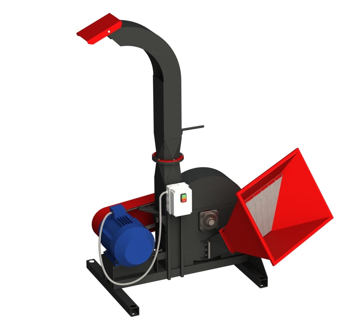 CAD render of the woodchipper assembly